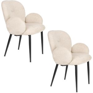 Housecraft Living Alaz Eetkamerstoelen Off-white - Set van 2