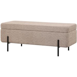 Giga Meubel - Opbergbank Bouclé Taupe 110cm - Japandi - Jari