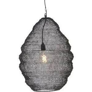 QAZQA Oosterse hanglamp zwart 45 cm - Nidum L