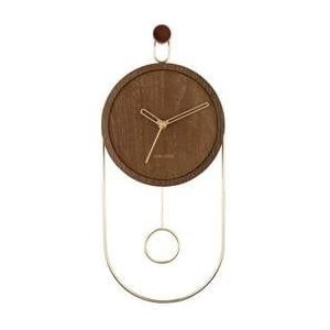 Wall clock Swing pendulum dark wood veneer