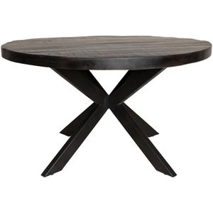 Eetkamertafel Milan - Eettafel rond - Eettafel zwart 140 cm