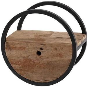 Hoyz - Wandschap Circular - Ø40 - Met Lade - Hout