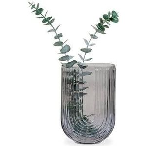 Artichok U-shape glazen vaas rookglas - 13 x 19 cm