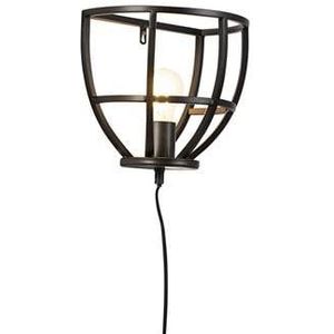 QAZQA Arthur Industriële wandlamp zwart