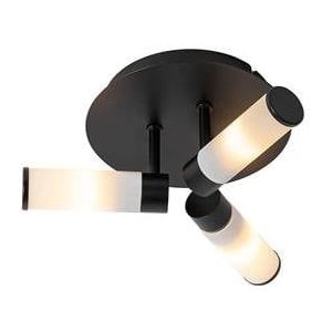 QAZQA Bath - Moderne Plafondlamp - 3 Lichts - Ø 28.5 cm - Zwart - Buitenverlichting
