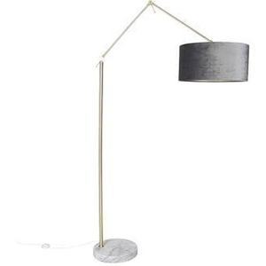 QAZQA editor - Moderne Vloerlamps-sStaande Lamp met kap - 1 lichts - H 1908 mm - Grijs - Woonkamers-sSlaapkamer