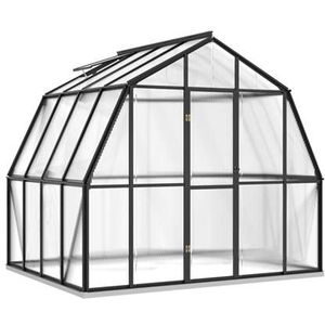vidaXL - Broeikas - met - basisframe - 6,43 - m² - aluminium - antracietkleurig