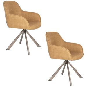 Housecraft Living Toye Eetkamerstoel Geel - Set van 2