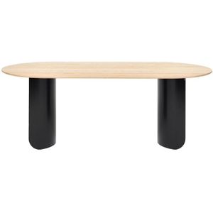 FÉST Plateau eettafel 200x90 zwart eiken blad