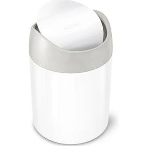 Simplehuman - Mini Can Afvalemmer, 1.5 L, Wit - Simplehuman