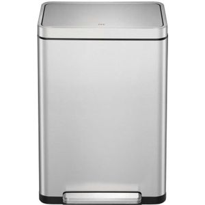 EKO X-Cube Pedaalemmer Duo 40 Liter (20+20L) - Mat RVS voor Afvalscheiding - Soft-close