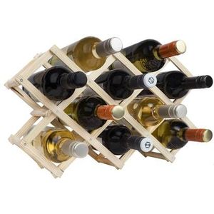 QUVIO Houten wijnrek voor 10 flessen