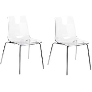 Beliani - SILERTON - Eetkamerstoel set - Transparant - Polycarbonaat