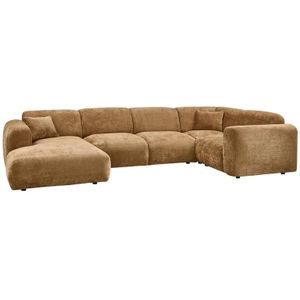 WOOOD hoekbank rechts Cloud - Chenille - Geel - 80x345x198 cm