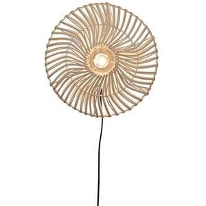 GOOD&MOJO Wandlamp Zanzibar - Rotan Wit - Ø40cm