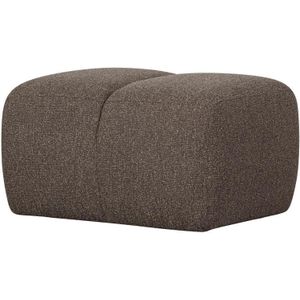 WOOOD poef Mojo - Bouclé - Bruin Melange - 80x60x45 cm