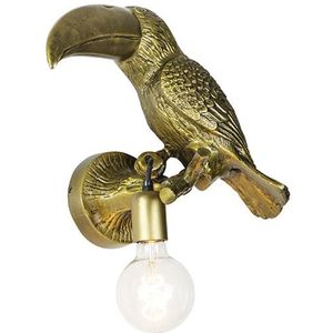 QAZQA wl-animal - Landelijke Wandlamp voor binnen - 1 lichts - D 217 mm - Goud/messing - Woonkamer | Slaapkamer | Keuken