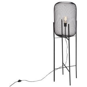 QAZQA bliss_mesh - Moderne Vloerlamp | Staande Lamp - 1 lichts - H 1350 mm - Zwart - Woonkamer | Slaapkamer