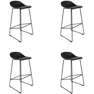 Livin24 Barkruk Ellen zwart Scandinavisch design 76 cm - Barkrukken