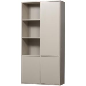 WOOOD Meggy Opbergkast Rechts - Grenen hout - Dust|Grijs - 215x108x40