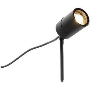 QAZQA Solo - Moderne Priklamp - Prikspot Buitenlamp - 1 Lichts - Ø 6 cm - Zwart - Buitenverlichting