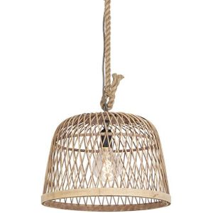 QAZQA calamus - Landelijke LED Smart Hanglamp incl. wifi - 1 lichts - Ø 41 cm - Beige - Woonkamer | Slaapkamer | Keuken