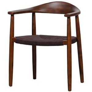 vtwonen Embrace Eetkamerstoelen Gevlochten - Donkerbruin - Set van 2