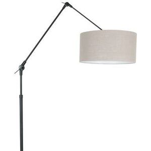 Steinhauer Prestige Chic vloerlamp zwart met beige met knikarm