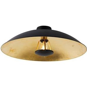 QAZQA emilienne - Moderne Plafondlamp - 1 lichts - Ø 60 cm - Zwart Goud - Woonkamers-sSlaapkamers-sKeuken