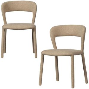 BePureHome Noble Eetkamerstoelen - Polyester - Zand - Set van 2