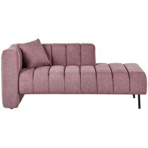 LANNILS - Chaise longue - Roze - Linkszijdig - Polyester