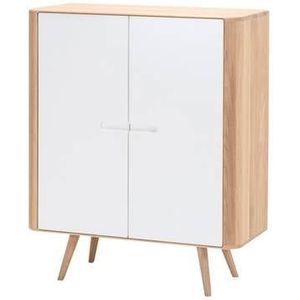 Gazzda Ena cabinet houten opbergkast whitewash - 90 x 110 cm