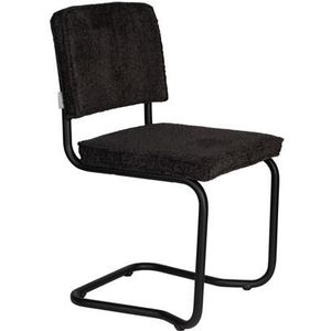 Zuiver Ridge Kink Eetkamerstoelen Soft Zwart - Set van 2