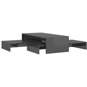 vidaXL Salontafelset Hoogglans grijs