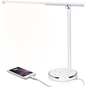 Aigostar Vince - Bureaulamp Led Dimbaar - Opvouwbaar - USB Opladen - Smart Touch - Wit