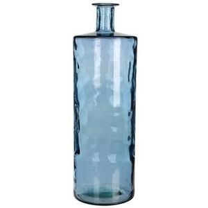 Mica Decorations Guan Glazen Fles - H75 x Ø25 cm - Blauw