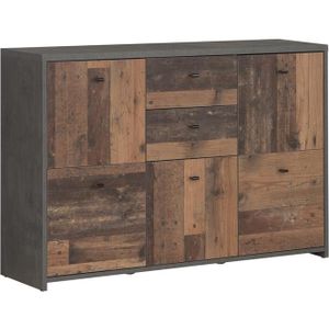 Meubella - Dressoir Sahara 4 - Old wood - Grijs - 114 cm