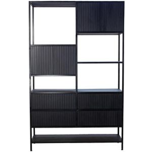 Giga Meubel - Vakkenkast Rechthoek Zwart - Mangohout - 120x40x190cm
