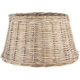 Clayre & Eef Lampenkap Ø 38x22 cm Bruin Rotan Rond Stoffen Lampenkap