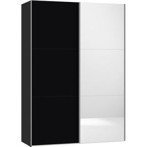 Jutzler Zwart | Spiegel 152 cm Schuifdeur Halkast
