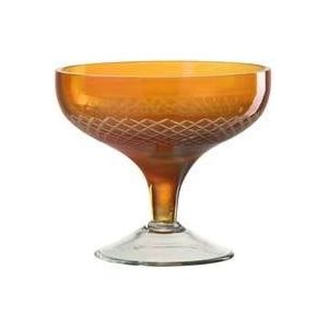 J-Line Voet Rond glas - drinkglas - oranje - 4x