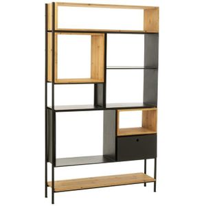 J-Line kast Tina - hout|ijzer - zwart|naturel - large
