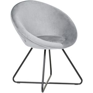 Beliani - FLOBY II - Fauteuil - Lichtgrijs - Fluweel