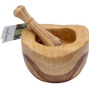 Bowls and Dishes Pure Olive Wood olijfhouten Vijzel 12 cm met stamper - Cadeau tip!