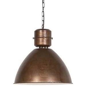 QAZQA flynn - Industriele Hanglamp - 1 lichts - Ø 500 mm - Roestbruin - Industrieel - Woonkamers-sSlaapkamers-sKeuken