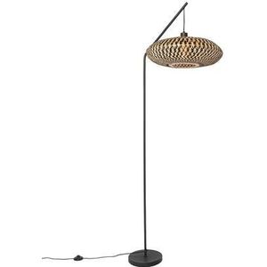 QAZQA Ostrava - Oosterse Vloerlamp - Staande Lamp - 1 Lichts - H 180 cm - Zwart - Woonkamer