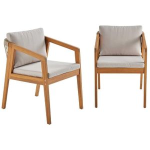 sweeek - Acaciahouten tuinstoelen met touwen (Set van 2)