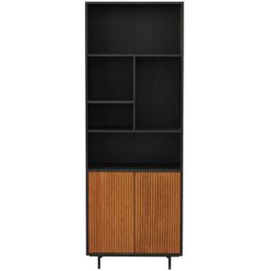 Bronx71 Wandkast Bradley zwart|rustiek eiken 80x220 cm