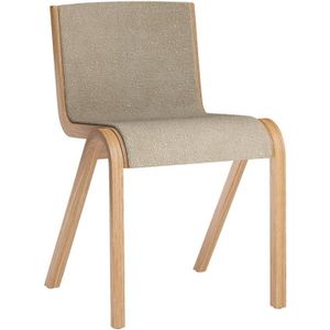 Audo Copenhagen Ready eetkamerstoel naturel eiken, gestoffeerd Bouclé