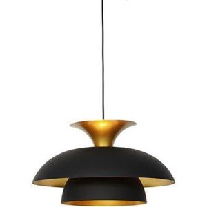 QAZQA Titus - Moderne Hanglamp met Kap - 1 Lichts - 500 Mm - Zwart - Woonkamer - Slaapkamer